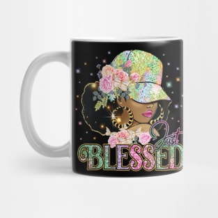 Just Blessed, Black Woman, Religious, Christian Mug